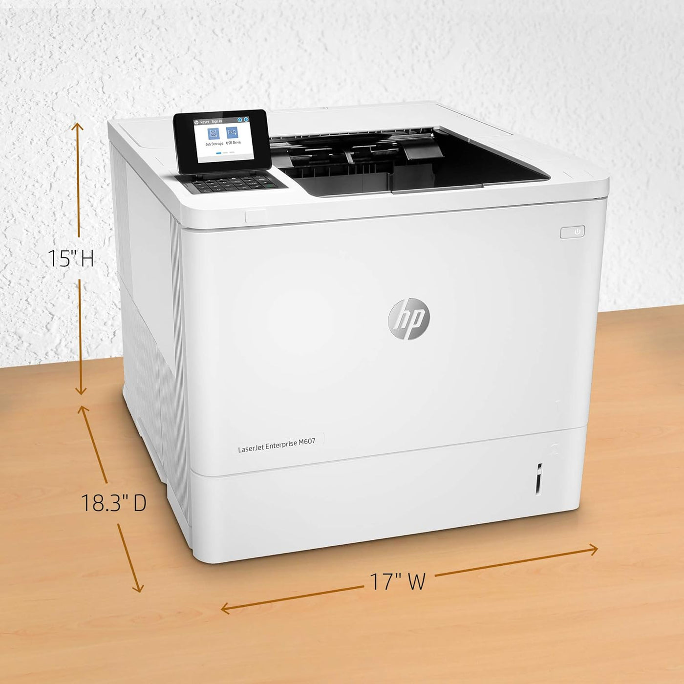 HP LaserJet Enterprise M607n Monochrome Printer with built-in Ethernet - $530