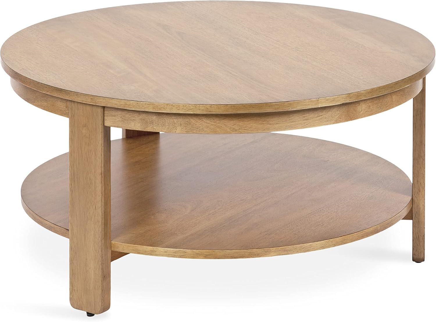 Kate and Laurel Foxford Tiered Round Coffee Table, 34 x 34 x 17, Natural Brown - $235