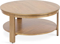 Kate and Laurel Foxford Tiered Round Coffee Table, 34 x 34 x 17, Natural Brown - $235