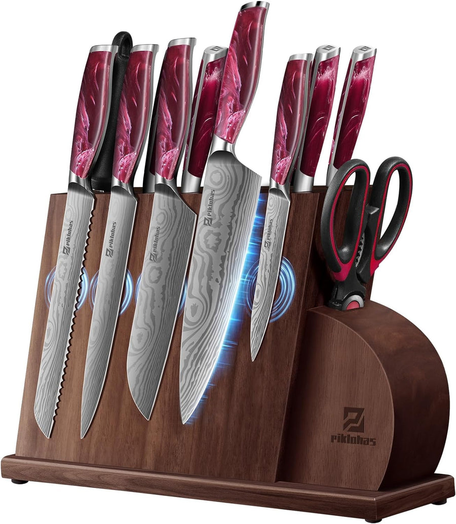 14 Pieces Knife Set for Kitchen with Magnetic Holder - $75