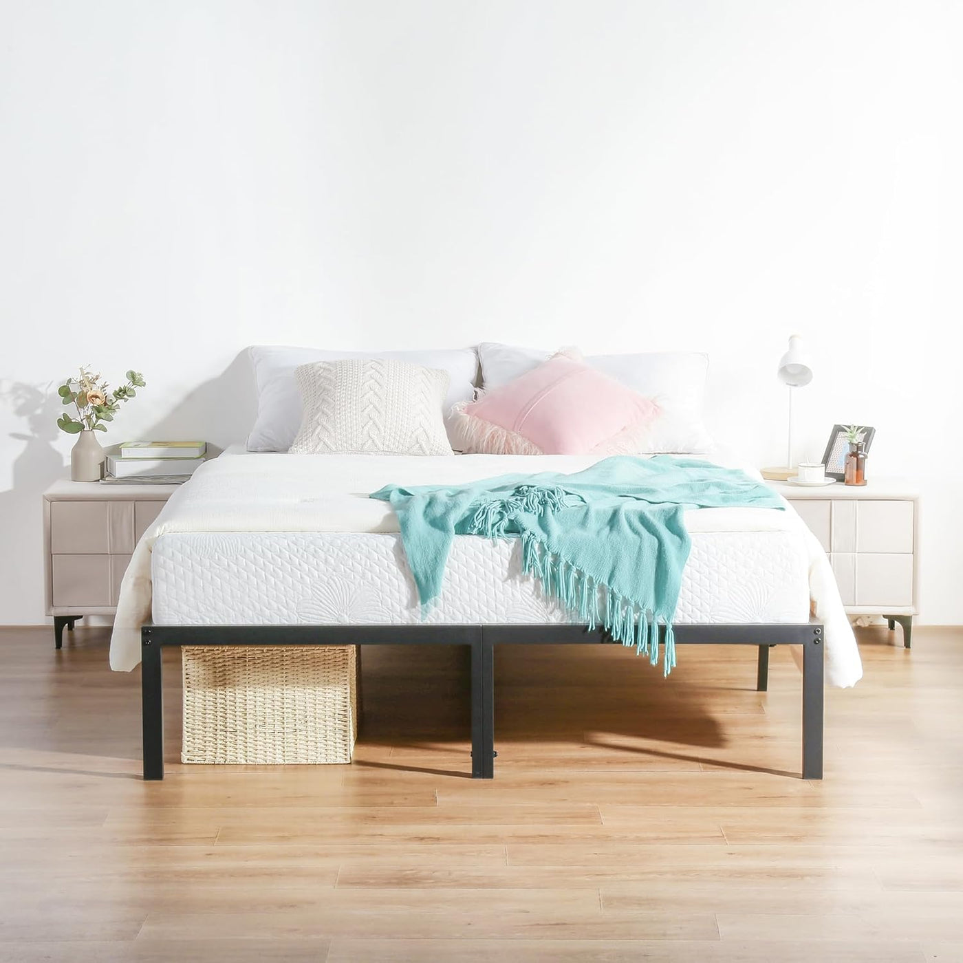 Olee Sleep 18 Inch Heavy Duty Steel Slat Anti-Slip Support, Platform Bed Frame - $50