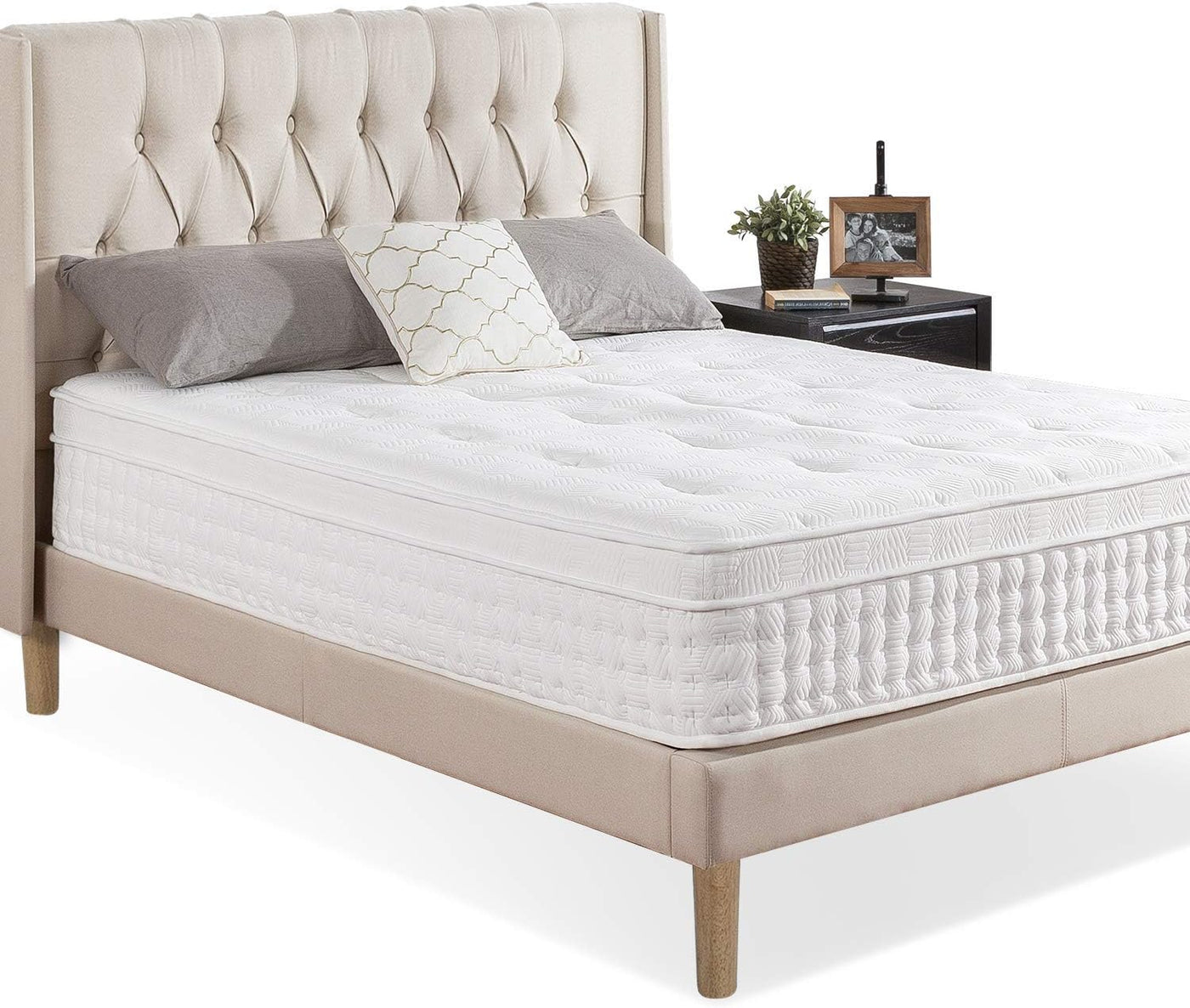 ZINUS 13 Inch Euro Top Pocket Spring Hybrid Mattress, King, Pressure Relief - $270