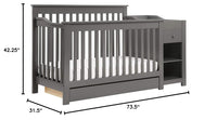 DaVinci Piedmont 4-in-1 Convertible Crib and Changer Combo in Slate - $190