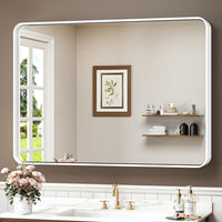 TokeShimi 40 x 30 Inch Wall Mirror for Bathroom White Metal Frame Decorative - $80