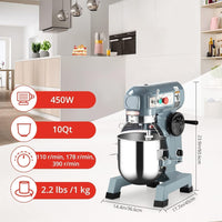 10QT Commercial Food Mixer with Timing Function, Heavy Duty Commercial Mixer - $330