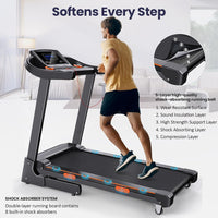 3.5 HP Treadmill with Auto Incline, Heavy Duty 15% Incline, 300 lb Weight Capacity - $260