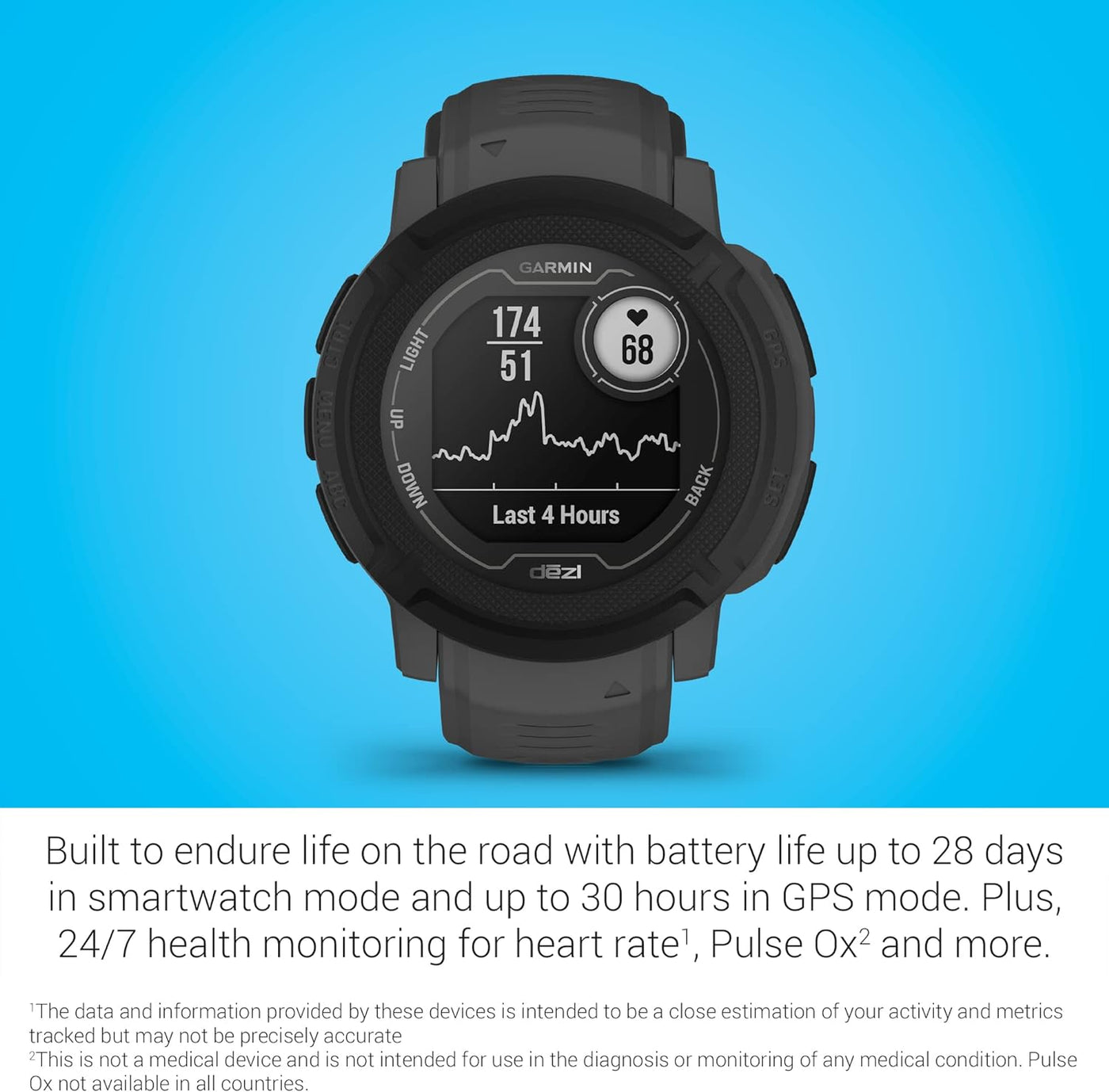 Garmin Instinct 2, dezl Edition, Rugged Trucking Smartwatch, Black - $210