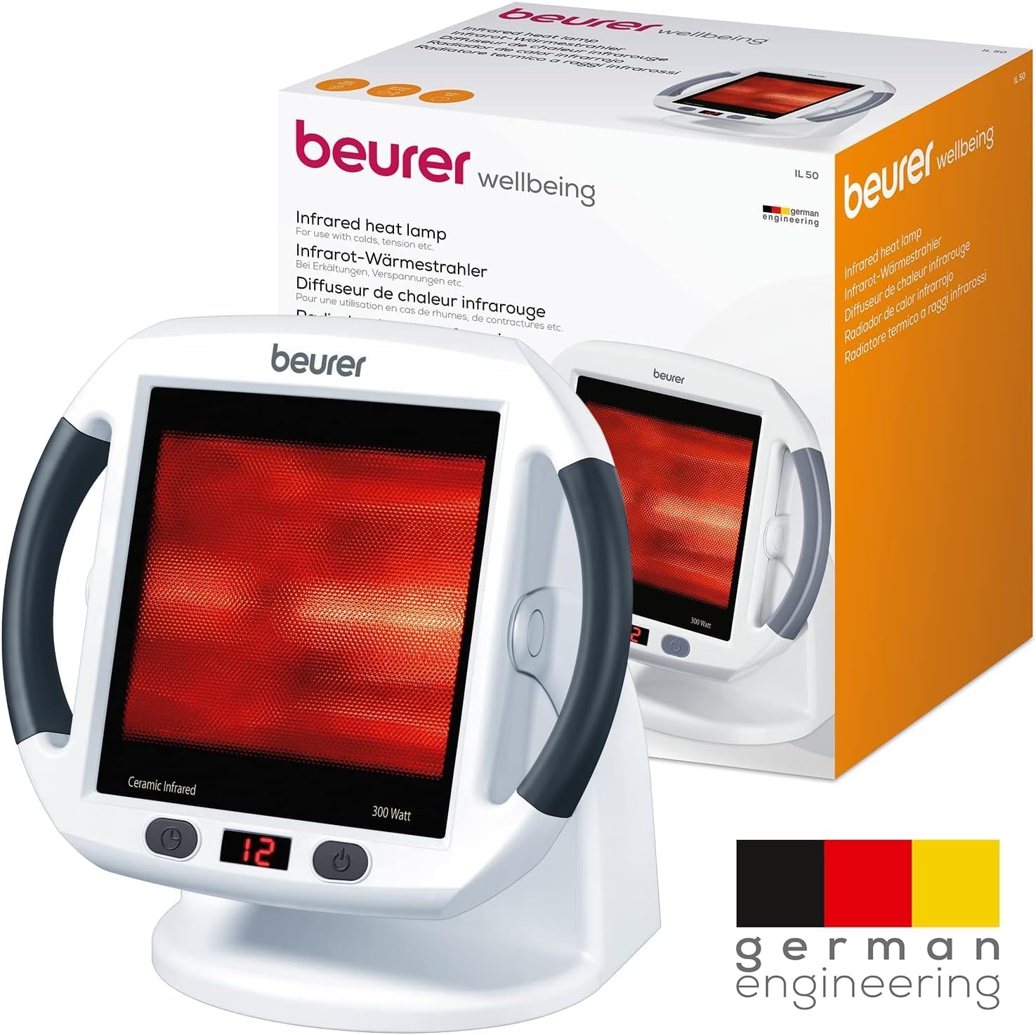 Beurer IL50 Infrared Heated Red Light Therapy Lamp for Body, Face, Sinuses, & Skin - $60