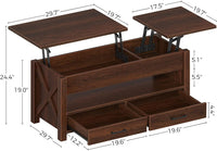 Seventable Coffee Table, 47.2" Lift Top Coffee Table with 2 Storage Drawers - $110