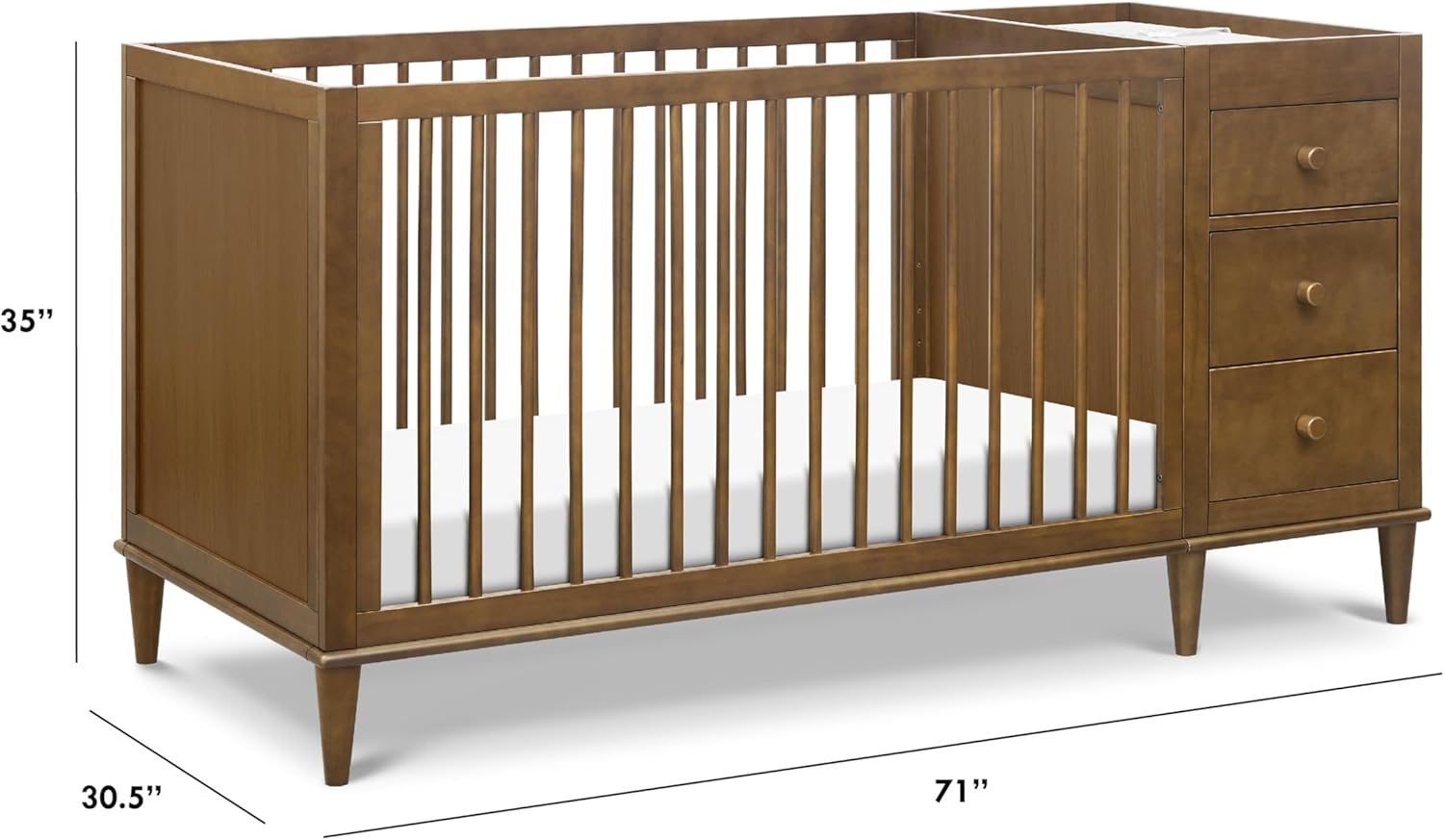 DaVinci Marley 3-in-1 Crib and Changer Combo in Walnut - $250