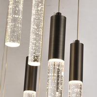 Round Black Chandelier, Modern Raindrop Hanging Lights (13 Lights) - $175