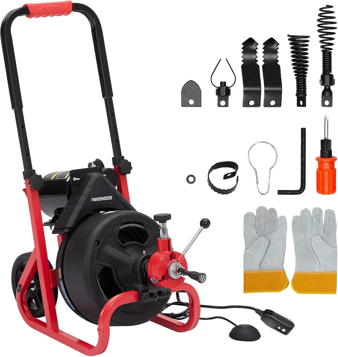 100Ft x 1/2" Drain Cleaner Machine Auto-feed Electric Drain Auger with 6 Cutters - $330