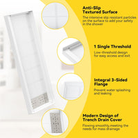 Sunrosa Shower Base 60"× 36"×4", Single Threshold Shower Bases with Right Drain - $290