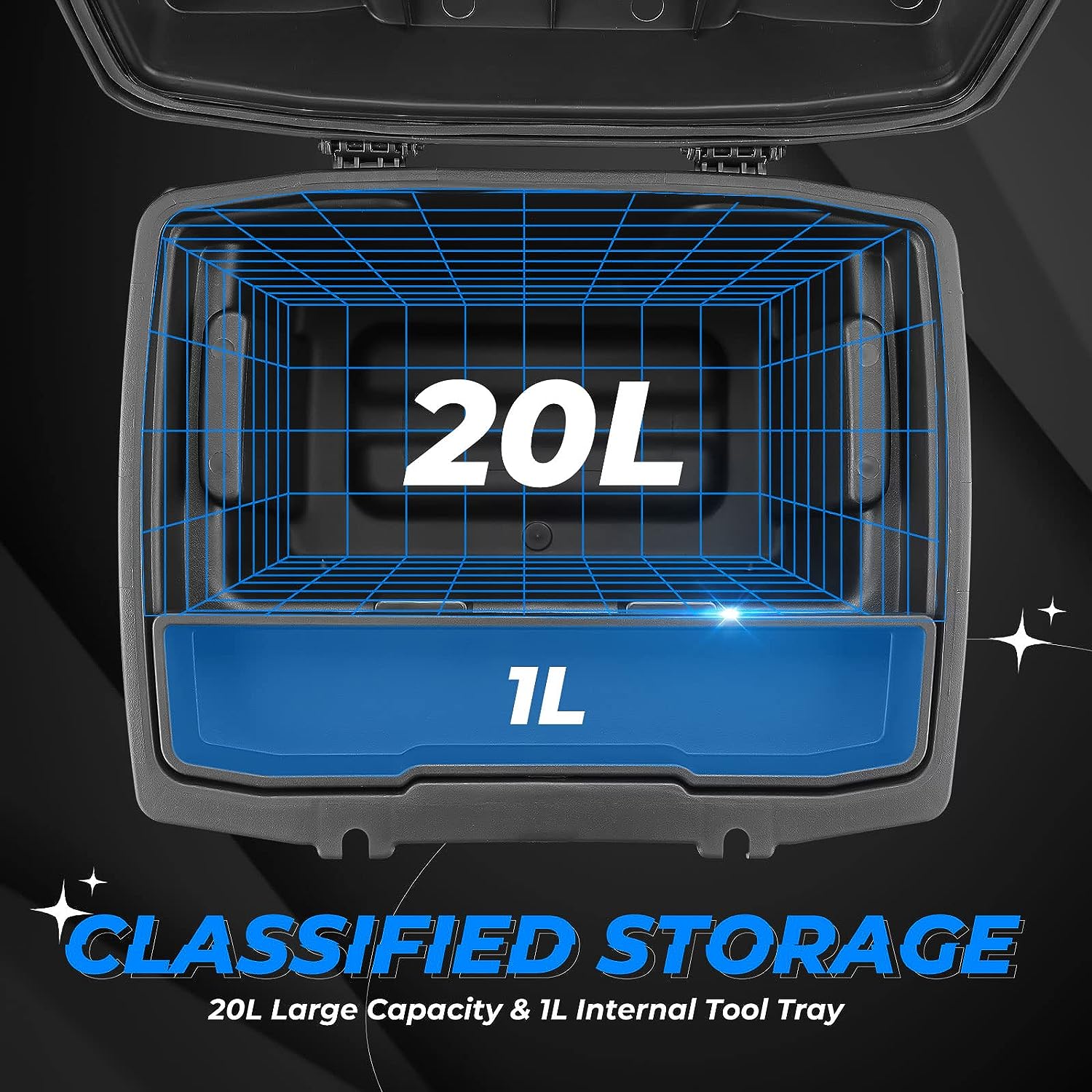 kemimoto UTV Bed Storage Box Upgraded Compatible with 2013-2023 Polaris Ranger - $80