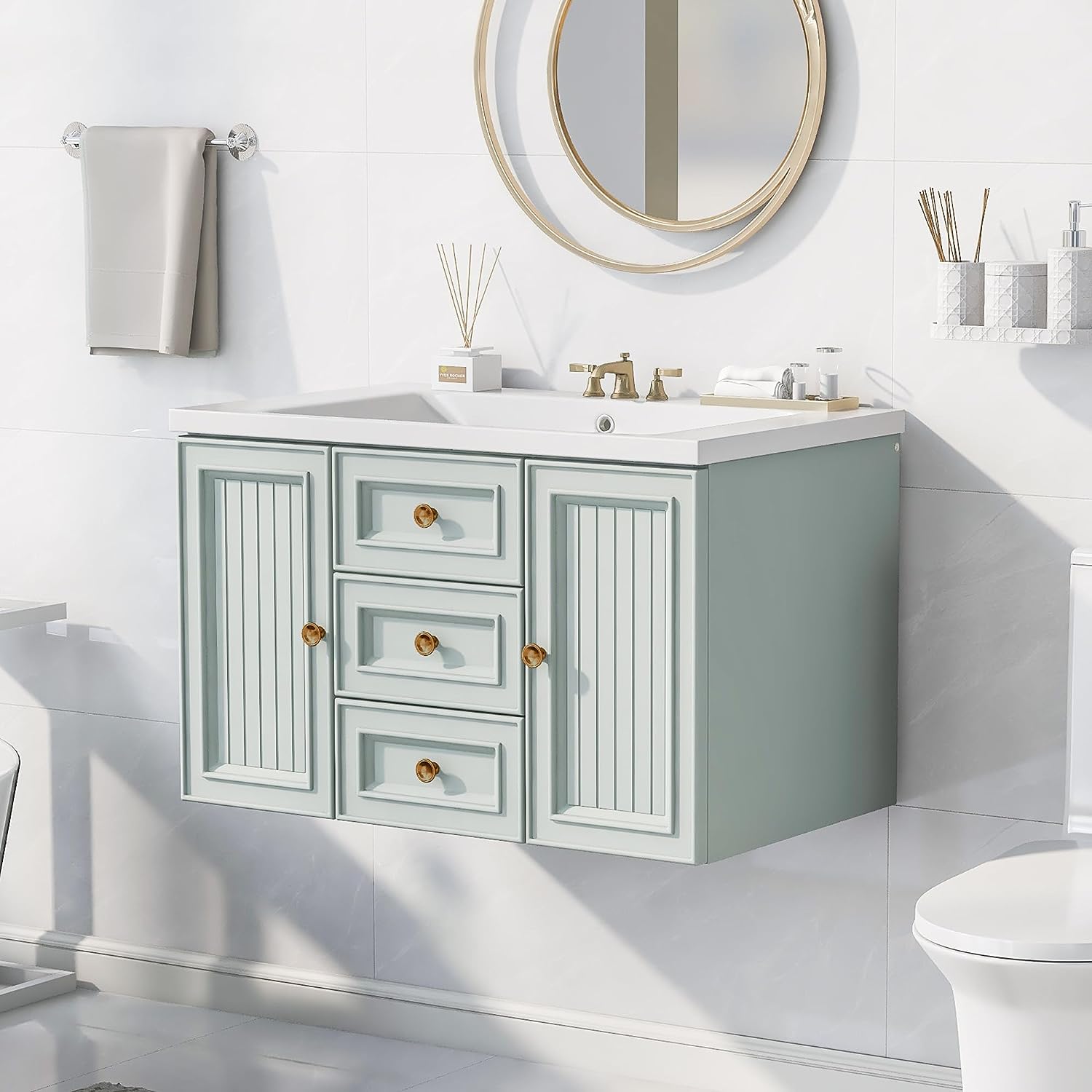 30" Bathroom Vanity with Single Sink Combo, Modern Wooden Bathroom Cabinet (no top) - $175