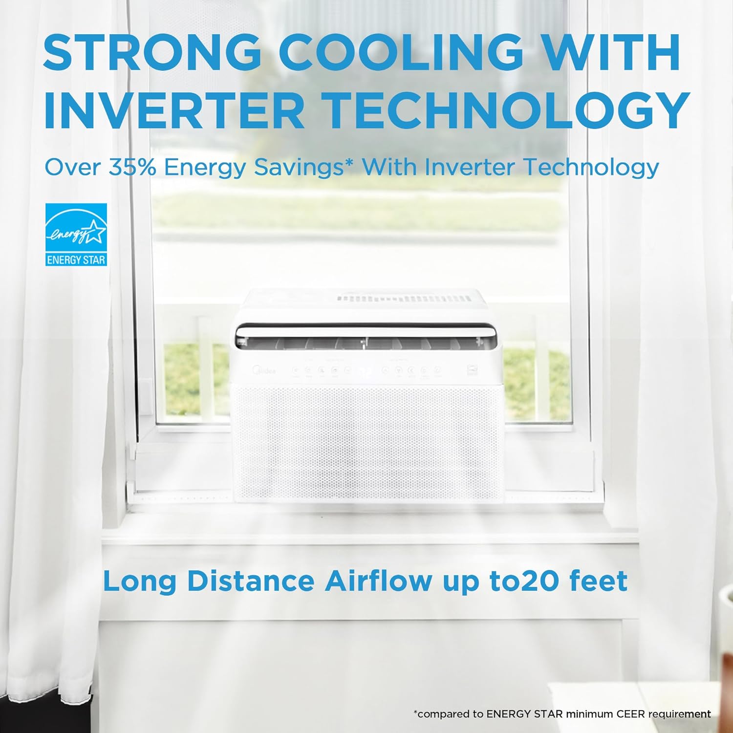 Midea 12,000 BTU U-Shaped Smart Inverter Air Conditioner–Cools up to 550 Sq. Ft. - $270