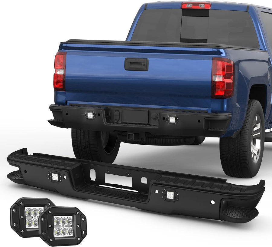 Black Rear Step Bumper Assembly Compatible for 2014-2018 Chevrolet - $145