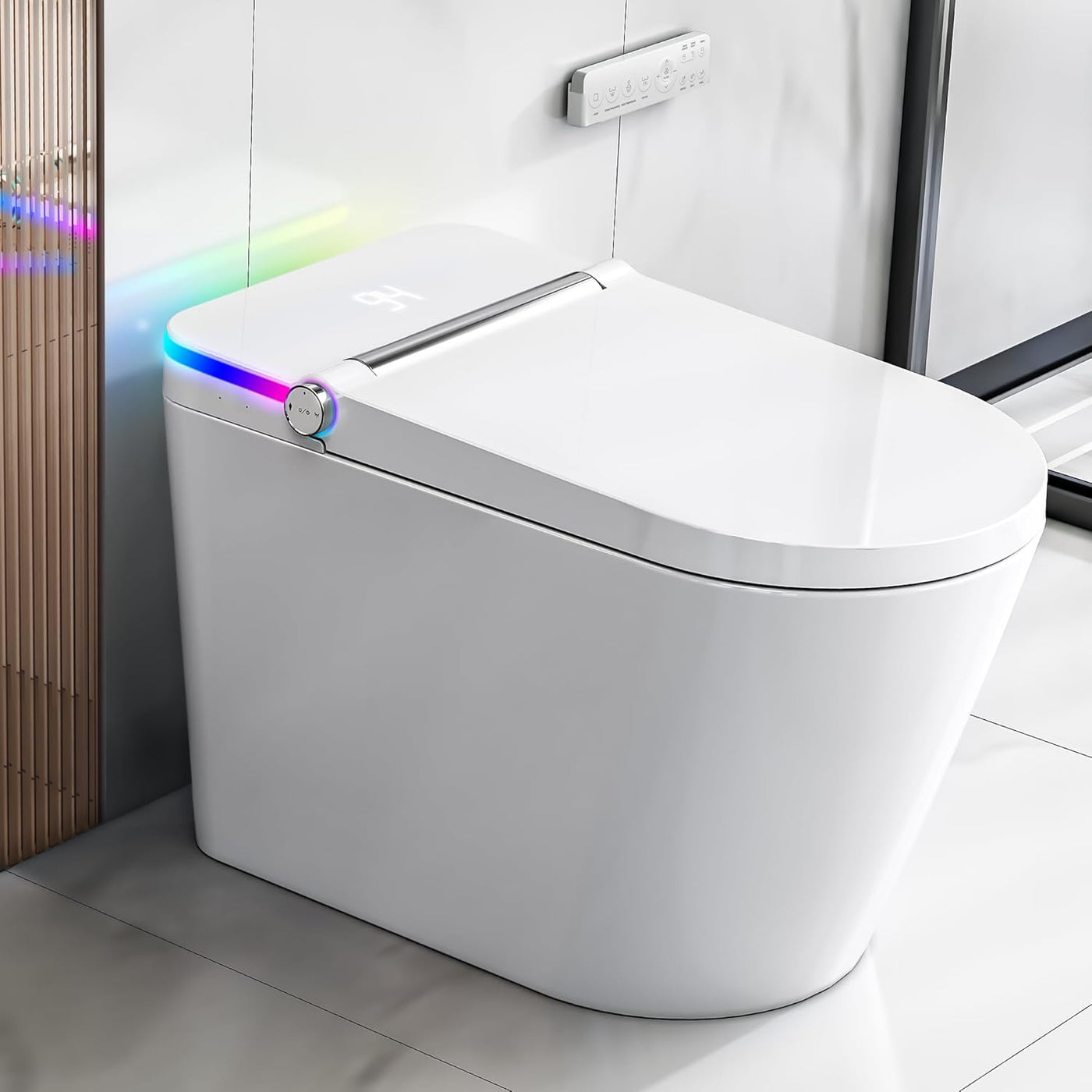 Tankless Smart Toilet with Bidet Built In, Heated Seat, Warm Water and Dry - $300