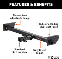 CURT 13701 Camper Adjustable Trailer Hitch RV Towing w/ 2-Inch Drop, 2 in. Receiver - $130