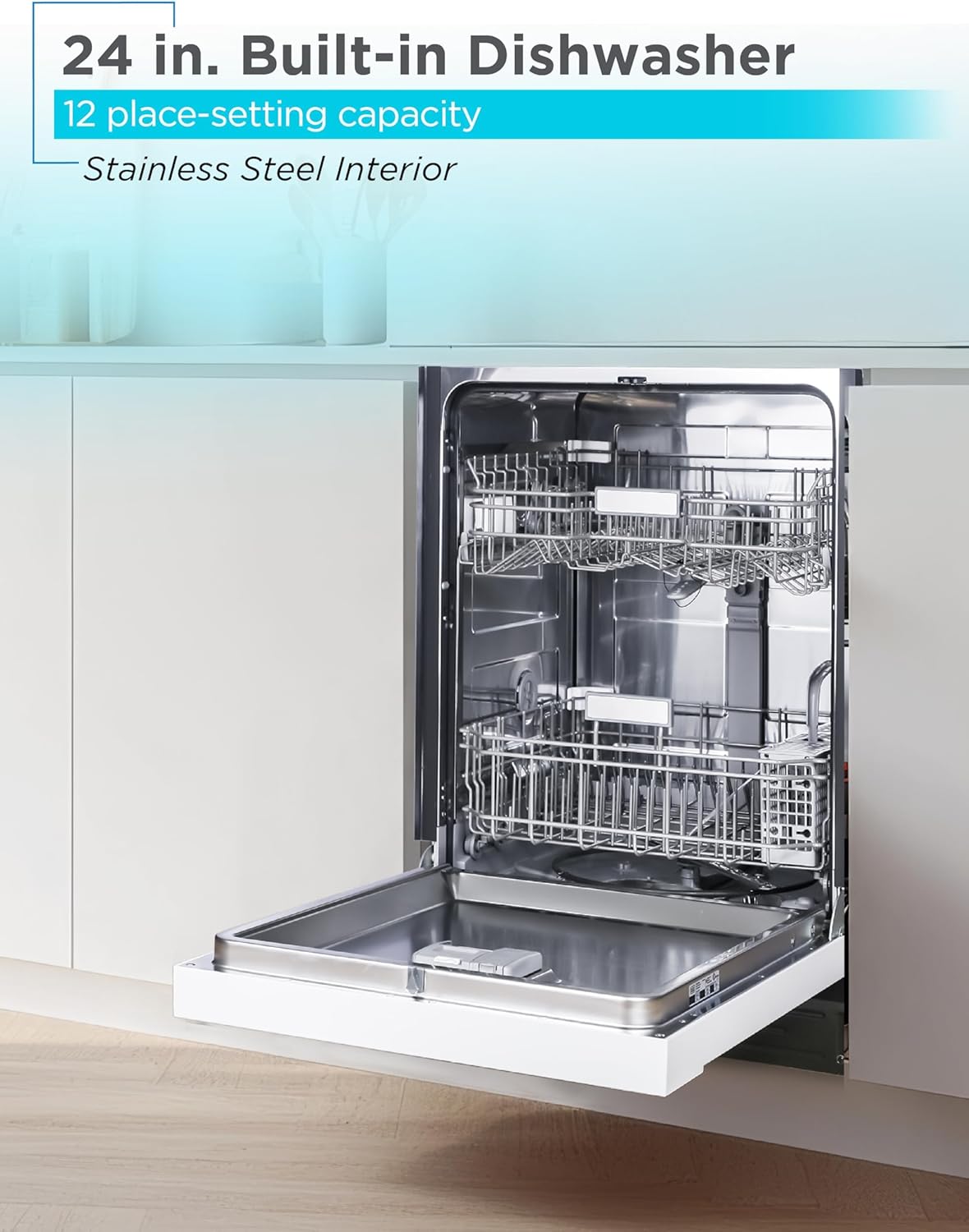 BLACK+DECKER 24" Built-In Dishwasher, 12-Place Setting Capacity - $300