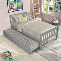 Twin Size Platform Bed with Trundle Headboard Space Saving 250lbs Load Capacity - $170