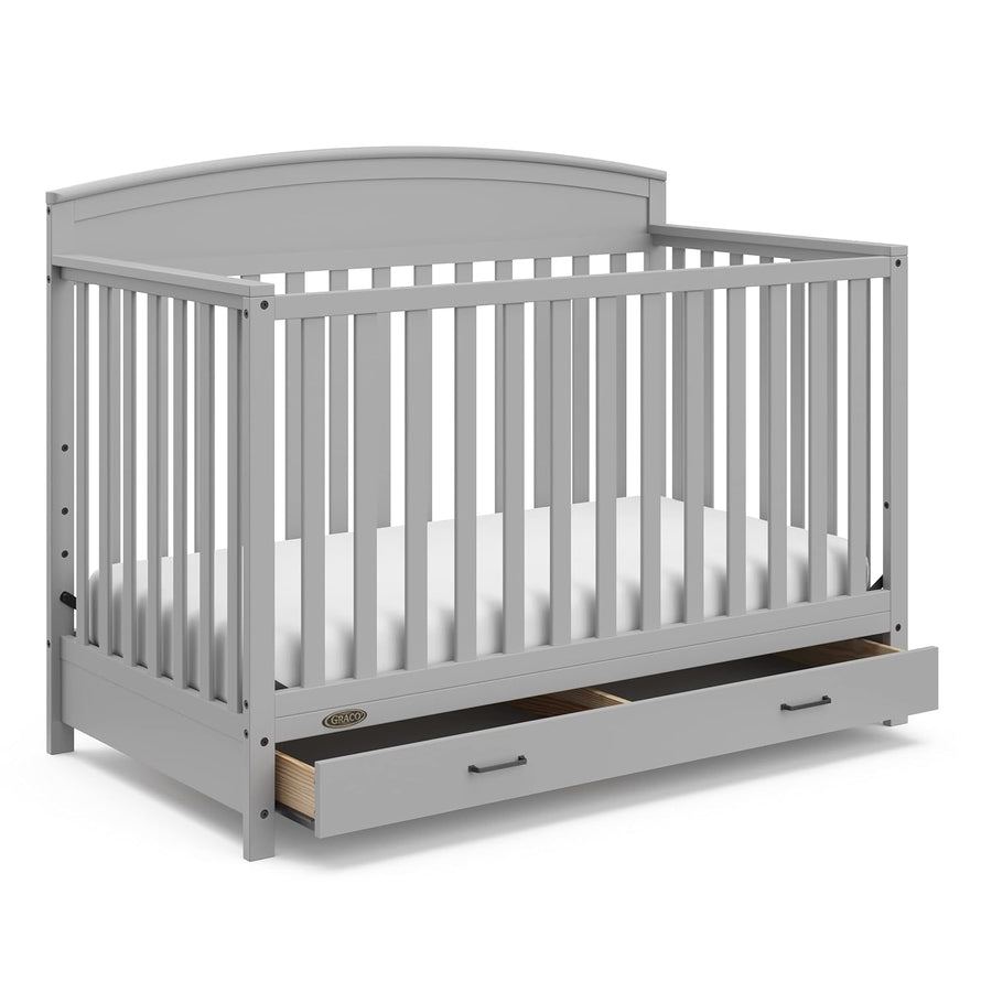 Graco Benton 5-in-1 Convertible Crib with Drawer (Pebble Gray) - $135