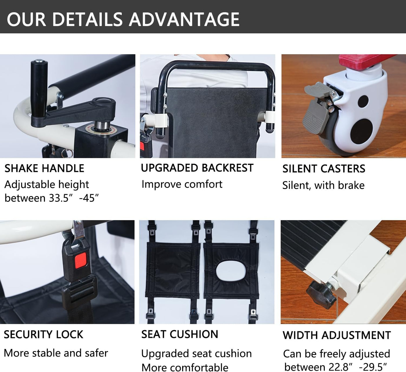 Patient Iift Transfer Chair，Patient Lift Chair Height/Width Adjustable - $260