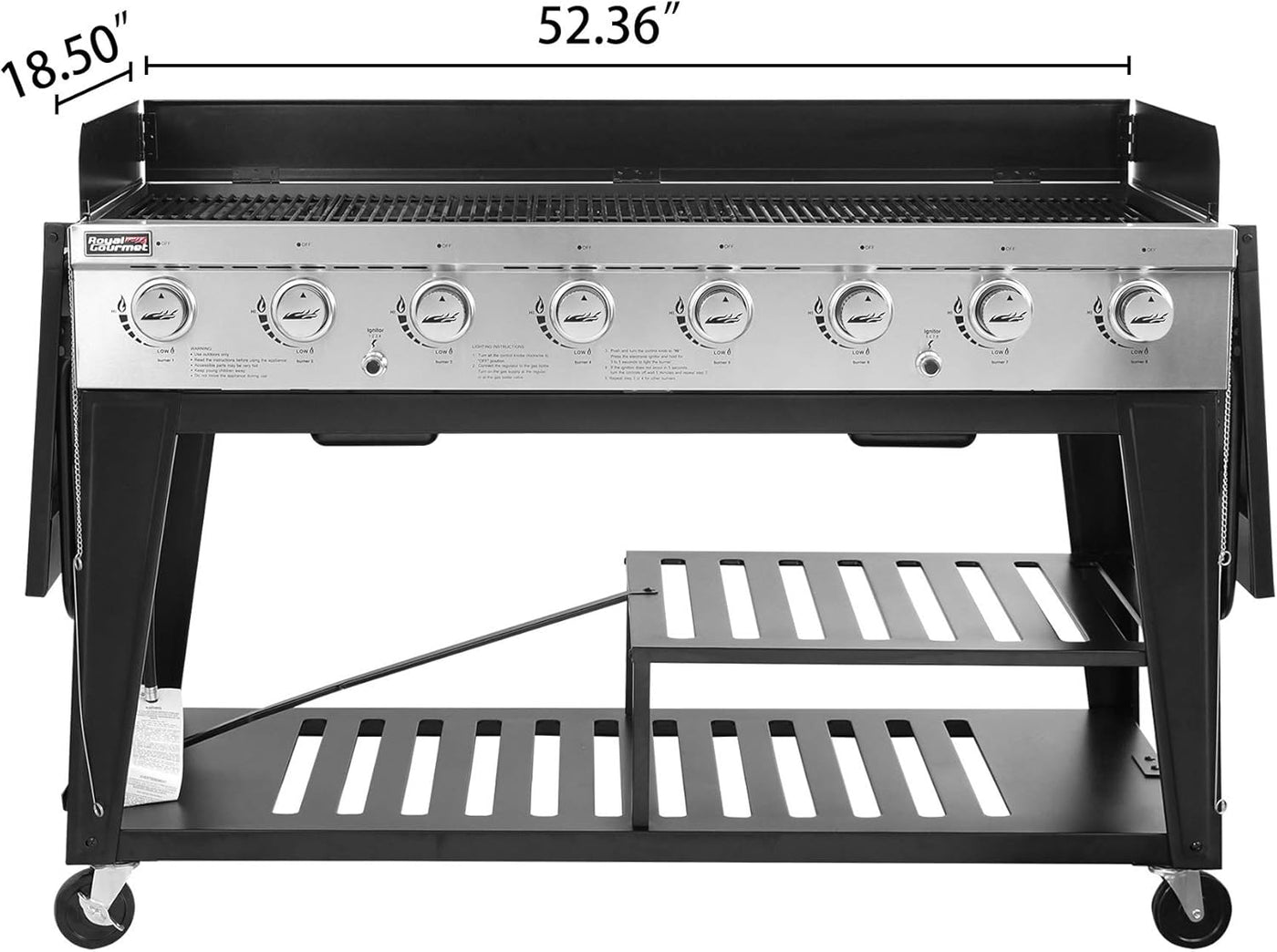 Royal Gourmet 8-Burner Gas Grill, 104,000 BTU Liquid Propane Grill - $285