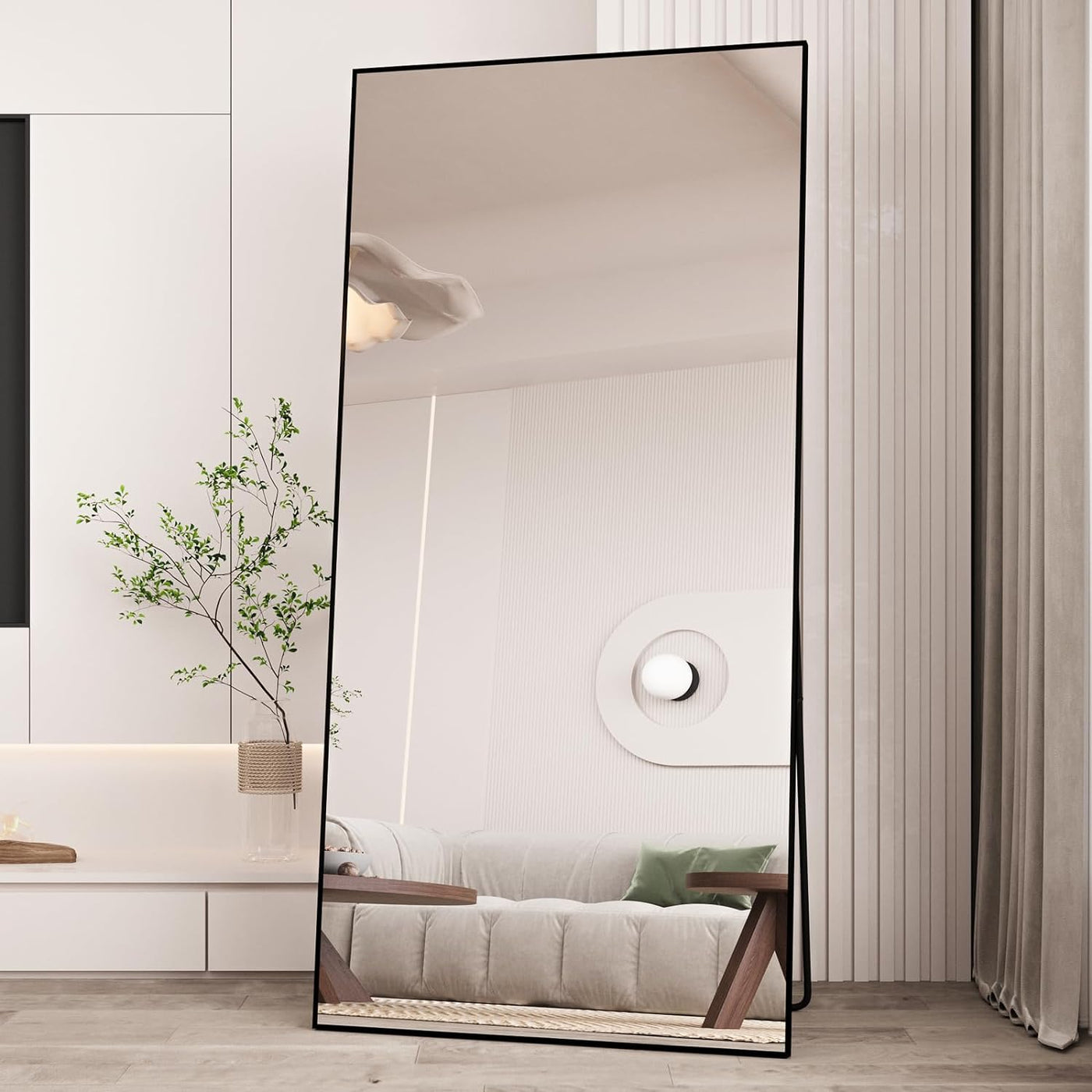 LFT HUIMEI2Y Full Length Mirror 71"x32" Standing Hanging, Bedroom Black - $120