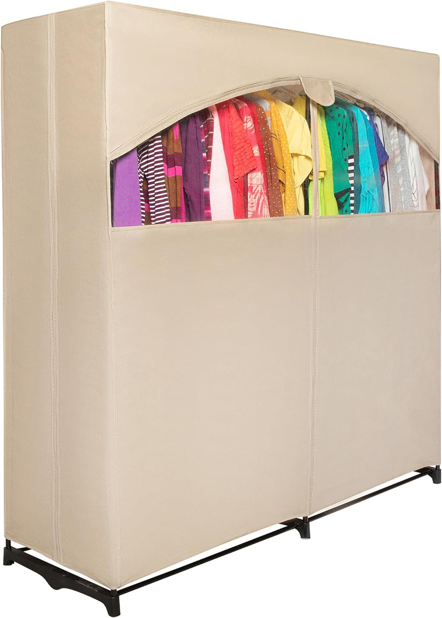 HOLDN’ STORAGE Portable Wardrobe Closet for Hanging Clothes with Beige Cover, Large - $35