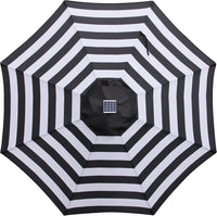 Blissun 9 ft Solar Umbrella 32 LED Lighted Patio Umbrella (Black and White) - $45