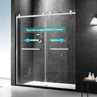 Milano Double Sliding Shower Door, 60 in.W x 74 in.H Framed Shower Door 5/16"(8mm) - $285