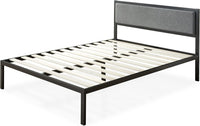 ZINUS Korey Metal Platform Bed Frame with Upholstered Headboard, King - $60