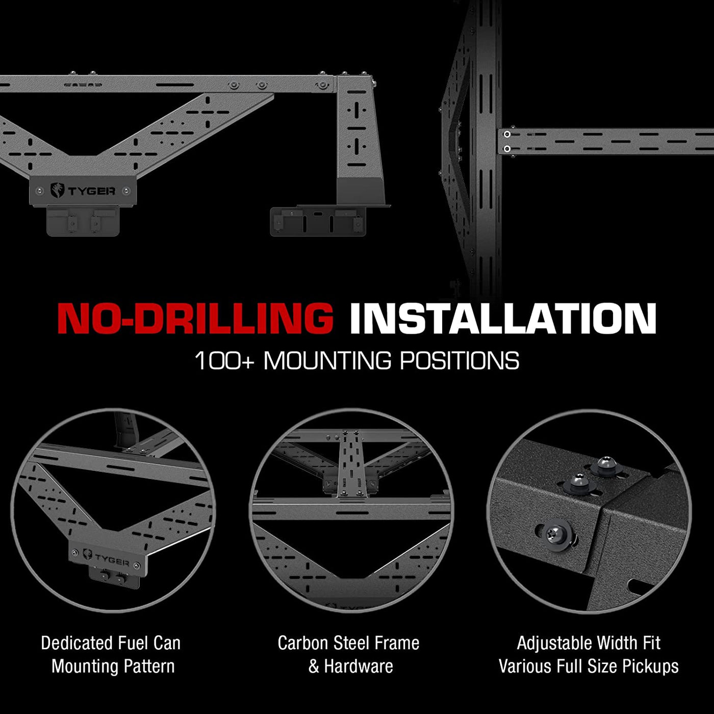Tyger Auto Plate Style Overland Bed Rack for Full-Size Pickup Trucks - $420