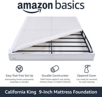 Amazon Basics Smart Box Spring Bed Base, 9 Inch Mattress Foundation - $100