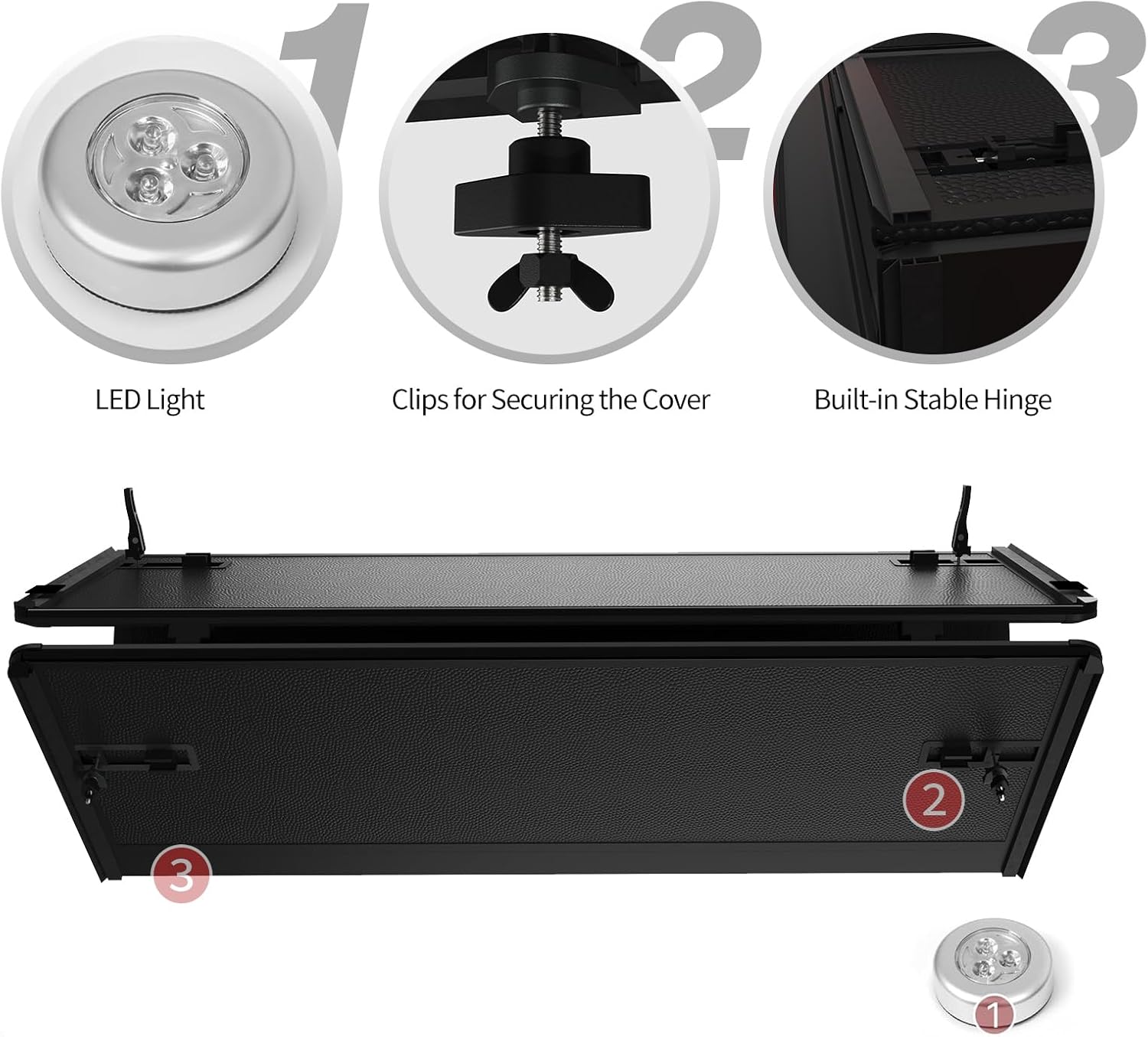 5'7"(67.4") Hard Tri-Fold Tonneau Cover Fit 2009-2024 Ram 1500 (Without Ram Box) - $310