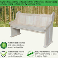 IC International Concepts, Sanctuary Bench, Solid Real Wood, Sturdy Parawood, - $315