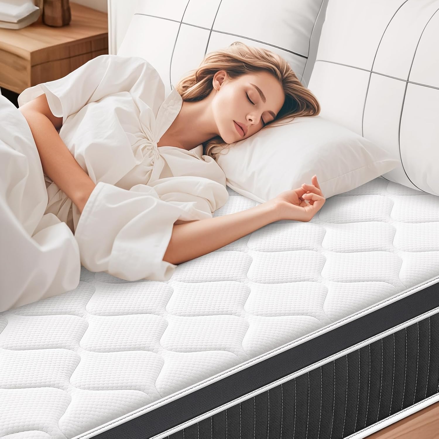 Queen Mattress 12 Inch, Upgrade Strengthen Queen Size Hybrid Mattresses - $125