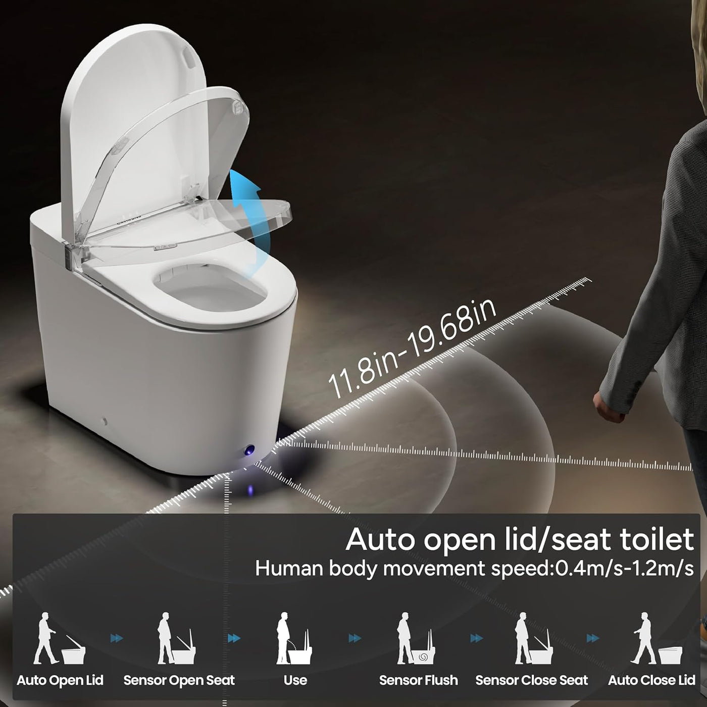 Casta Diva Smart Toilet, Wider Bidet with Heated Seat, Auto Open/Close - $570