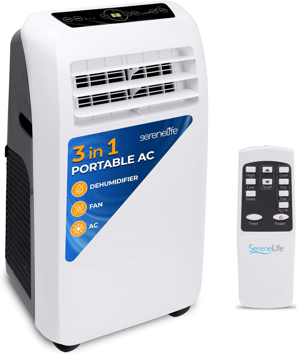 SereneLife Small Air Conditioner Portable 10,000 BTU with Built-in Dehumidifier - $165