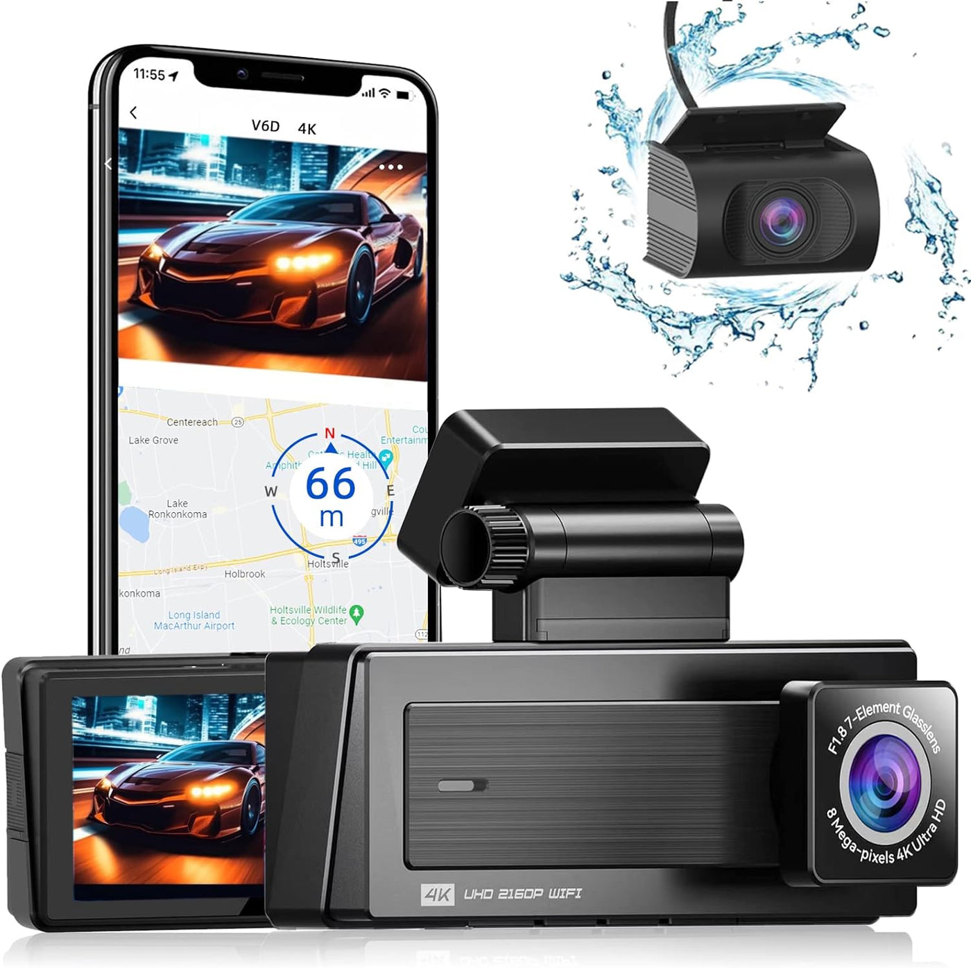 OpviCam V6D Dash Cam Front and Rear - $50 · DISCOUNT BROS