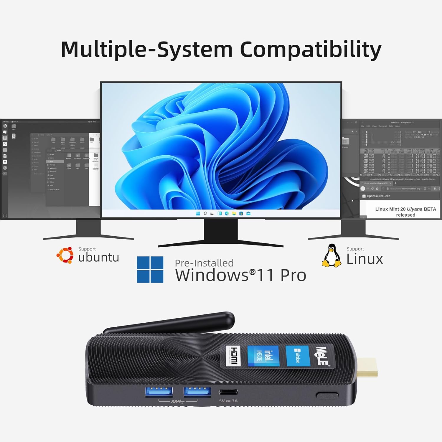 MeLE PCG02 Fanless Mini PC Stick Windows 11 Pro - $100 · DISCOUNT BROS