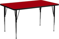 Flash Furniture Wren 30''W x 72''L Rectangular Red Thermal Laminate Activity Table - $135