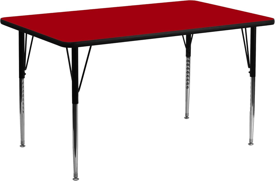 Flash Furniture Wren 30''W x 72''L Rectangular Red Thermal Laminate Activity Table - $135