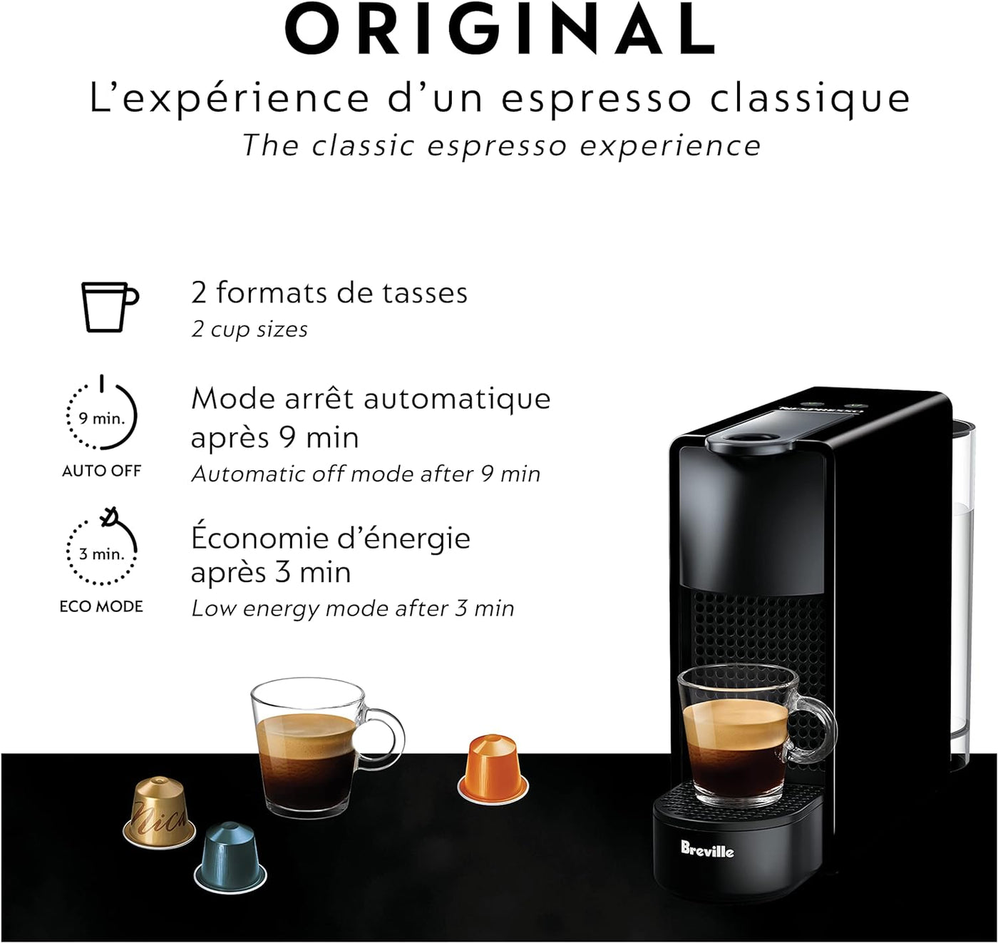 Breville Nespresso Essenza Mini Single-Serve Machine in Piano Black 