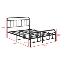 DUMEE Metal Queen Bed Frame with Headboard and Footboard, Textured Black - $110