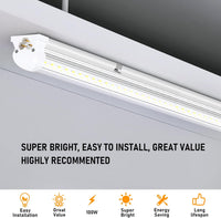 8ft LED Shop Light, 8' 100W 15000lm 6000K (12 Pack), 8 Foot Linkable - $105