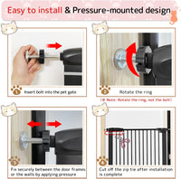 Lumizone Extra Tall Pet Gate 61.02" High Pressure Mounted 34.06"-38.38" Extra Wide - $120