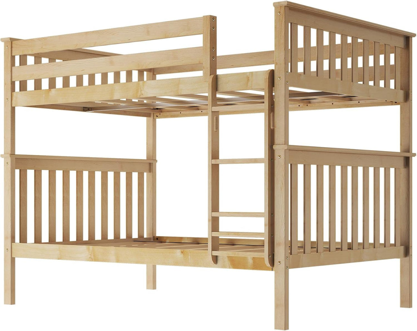 Max & Lily Full Over Full Bunk Bed with Ladder, Solid Wood Platform Bed Frame - $450