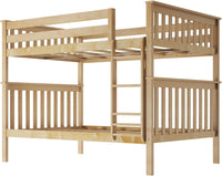 Max & Lily Full Over Full Bunk Bed with Ladder, Solid Wood Platform Bed Frame - $450